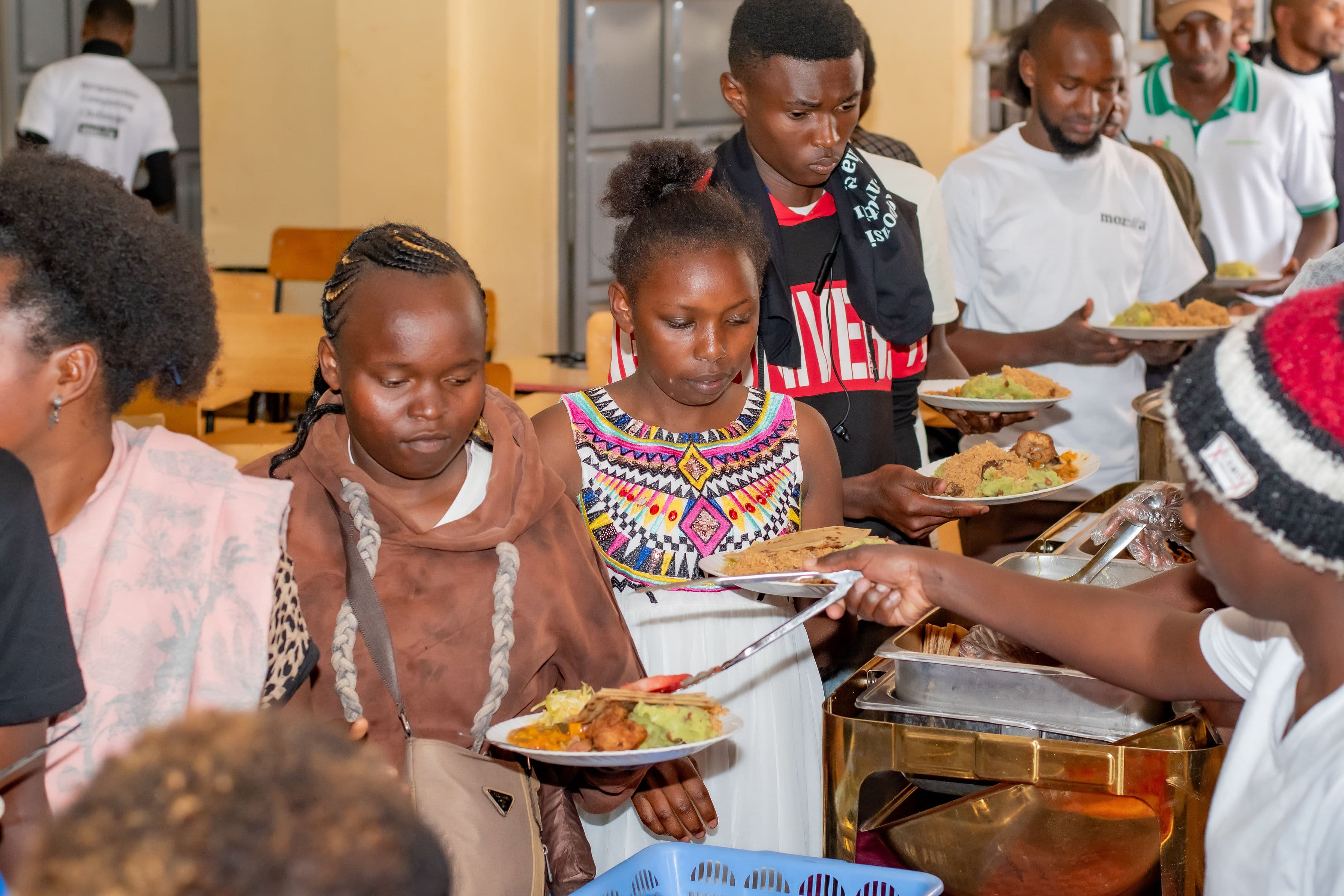 Networking over lunch.